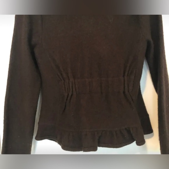 Wool Peplum Style Blazer with Ruffled Collar - Picture 3 of 4